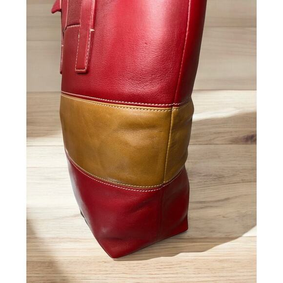 Vintage Coach 9348 Leather Rugby Stripe Tote Bag & Skinny Wristlet - Picture 11 of 15